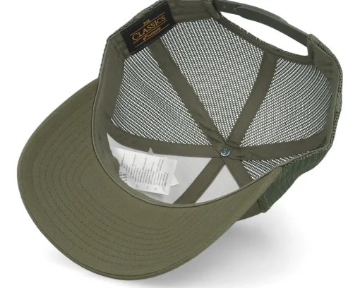Piranha Skull Hex Patch Olive Trucker - Skillfish