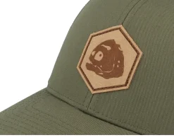 Piranha Skull Hex Patch Olive Trucker - Skillfish