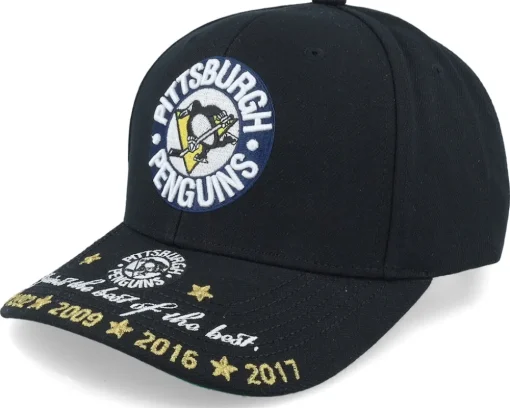 Pittsburgh Penguins Against The Best Pro Vintage Black Adjustable - Mitchell & Ness