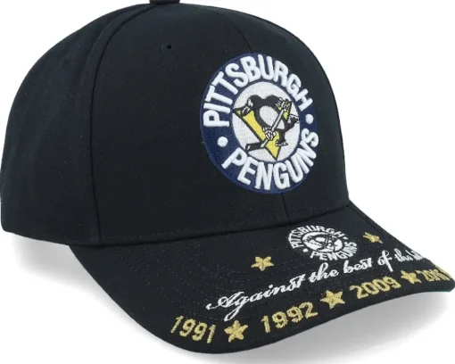 Pittsburgh Penguins Against The Best Pro Vintage Black Adjustable - Mitchell & Ness