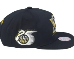 Pittsburgh Penguins Big Face 7.0 Vintage Black Snapback - Mitchell & Ness
