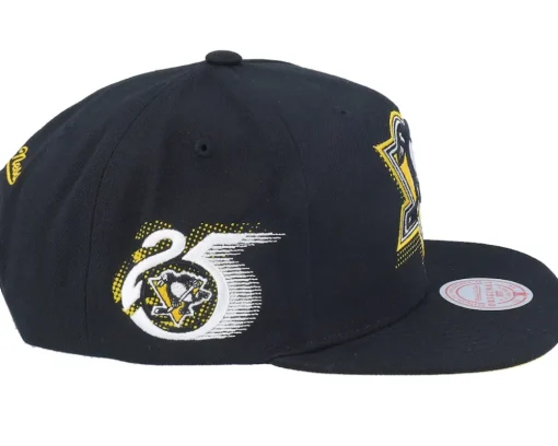 Pittsburgh Penguins Big Face 7.0 Vintage Black Snapback - Mitchell & Ness