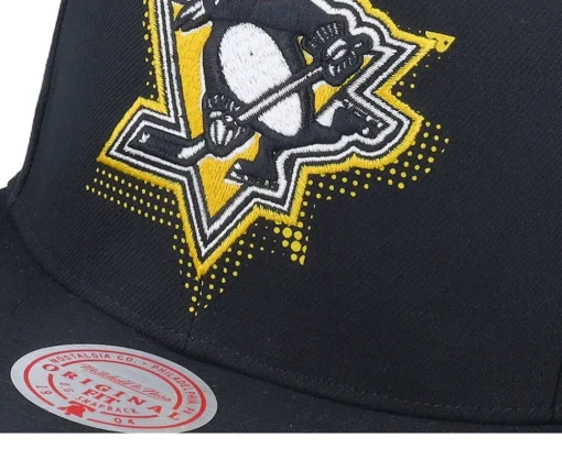 Pittsburgh Penguins Big Face 7.0 Vintage Black Snapback - Mitchell & Ness