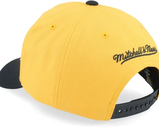Pittsburgh Penguins Boom Text Pro Vintage Yellow Adjustable - Mitchell & Ness