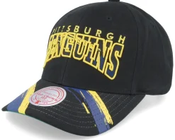 Pittsburgh Penguins Brushed Past Ya Pro Vintage Black Adjustable - Mitchell & Ness