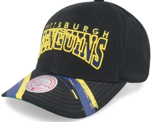 Pittsburgh Penguins Brushed Past Ya Pro Vintage Black Adjustable - Mitchell & Ness