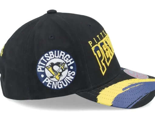 Pittsburgh Penguins Brushed Past Ya Pro Vintage Black Adjustable - Mitchell & Ness