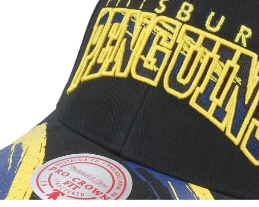 Pittsburgh Penguins Brushed Past Ya Pro Vintage Black Adjustable - Mitchell & Ness