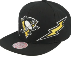 Pittsburgh Penguins Double Trouble Vintage Black Snapback - Mitchell & Ness