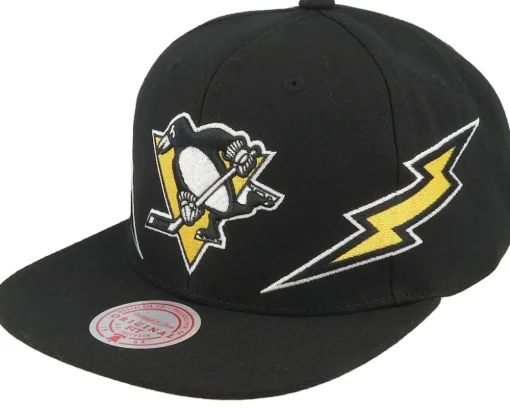 Pittsburgh Penguins Double Trouble Vintage Black Snapback - Mitchell & Ness