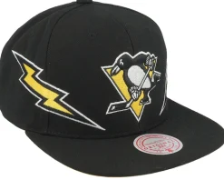 Pittsburgh Penguins Double Trouble Vintage Black Snapback - Mitchell & Ness