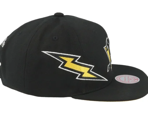Pittsburgh Penguins Double Trouble Vintage Black Snapback - Mitchell & Ness