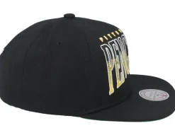 Pittsburgh Penguins Line Work Vintage Black Snapback - Mitchell & Ness