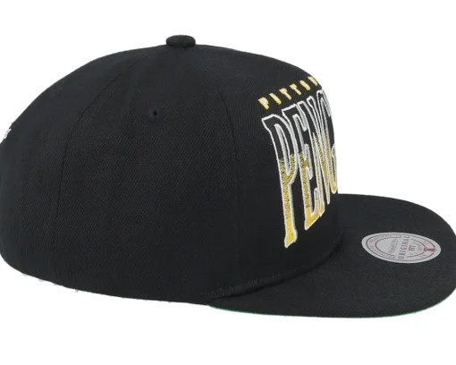 Pittsburgh Penguins Line Work Vintage Black Snapback - Mitchell & Ness