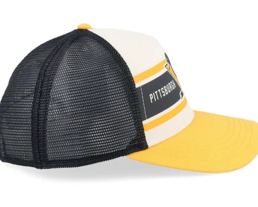 Pittsburgh Penguins Sinclair Black/Ivory/Gold Trucker - American Needle