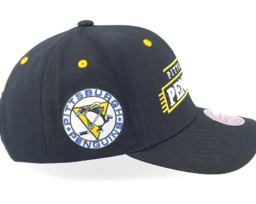 Pittsburgh Penguins Team Lofi Pro Black Adjustable - Mitchell & Ness