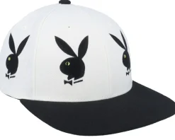 Playboy Rhinestone 6 Panel White Snapback - HUF