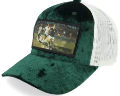 Playing Football Velvet Green/Ivory A-Frame Trucker - Calza Pennello