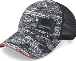 Porsche Motorsport Quoted All Over Print Black Trucker - Porsche