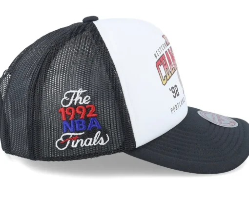 Portland Trail Blazers Champions White/Black Trucker - Mitchell & Ness