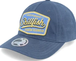 Premium Fishing 436 Waxed Cotton Light Navy Dad Cap - Skillfish