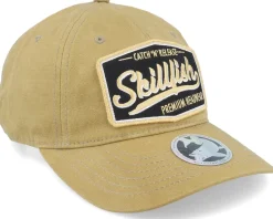 Premium Fishing 436 Waxed Cotton Dark Tan Dad Cap - Skillfish