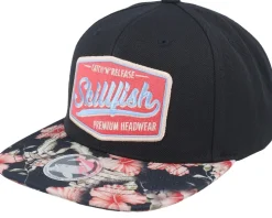 Premium Fishing Floral Red Black Snapback - Skillfish