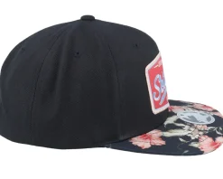 Premium Fishing Floral Red Black Snapback - Skillfish