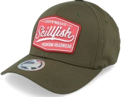 Premium Fishing Wooly Combed Olive Flexfit - Skillfish