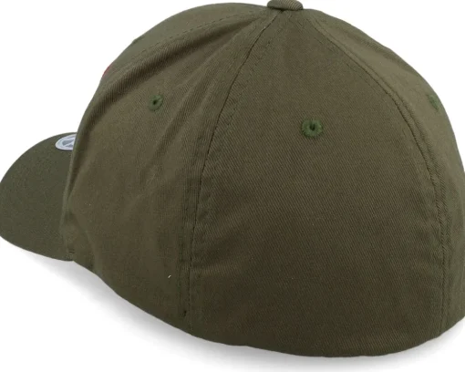 Premium Fishing Wooly Combed Olive Flexfit - Skillfish