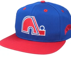 Quebec Nordiques Base Two Tone NHL Vintage Blue/Red Snapback - Twins Enterprise