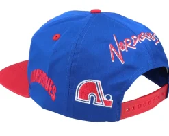 Quebec Nordiques Base Two Tone NHL Vintage Blue/Red Snapback - Twins Enterprise