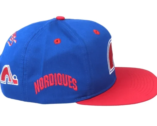 Quebec Nordiques Base Two Tone NHL Vintage Blue/Red Snapback - Twins Enterprise