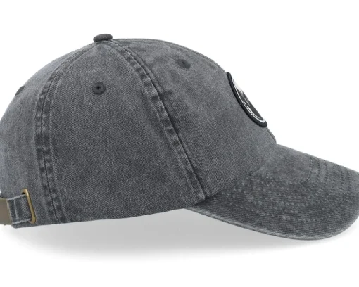 Raccoon Pedro Round Patch Washed Black Dad Cap - Scenes