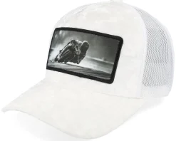 Racing Motorcycle Bike Velvet White A-Frame Trucker - Calza Pennello