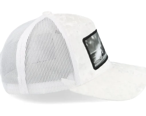 Racing Motorcycle Bike Velvet White A-Frame Trucker - Calza Pennello