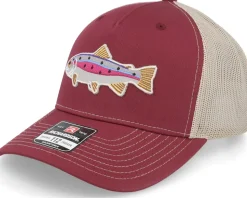 Rainbow Trout Applique 112 Cardinal/Tan Trucker - Skillfish