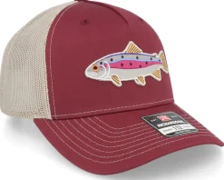 Rainbow Trout Applique 112 Cardinal/Tan Trucker - Skillfish