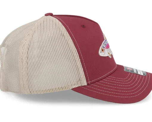 Rainbow Trout Applique 112 Cardinal/Tan Trucker - Skillfish