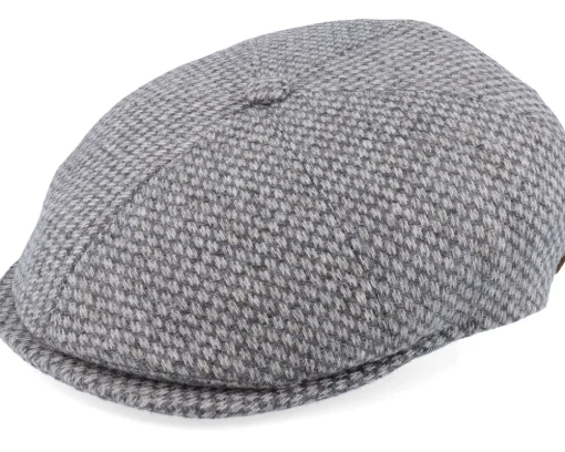 Rebel Eco Virgin Wool Grey Flat Cap - MJM Hats
