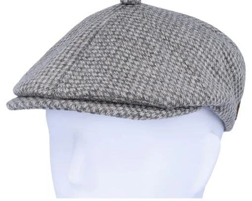 Rebel Eco Virgin Wool Grey Flat Cap - MJM Hats