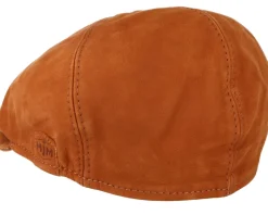 Rebel Nappa Wax Cognac Brown Flat Cap - MJM Hats