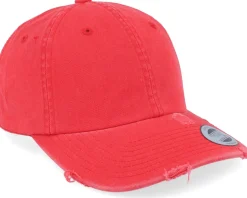 Red Destroyed Dad Cap - Yupoong