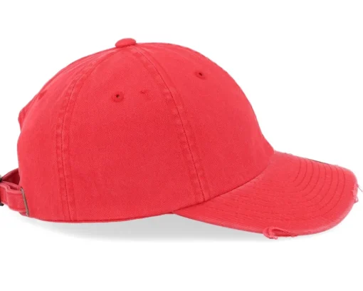 Red Destroyed Dad Cap - Yupoong
