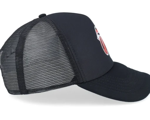 Red Painted Tounge Black Foam Trucker - The Rolling Stones