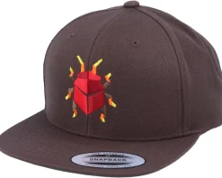 Red Paper Bug Dark Brown Snapback - Origami