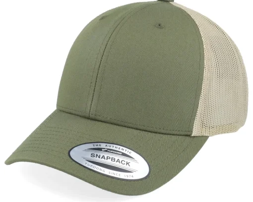 Retro Cap 2-Tone Moss Green/Khaki Trucker - Yupoong