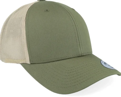 Retro Cap 2-Tone Moss Green/Khaki Trucker - Yupoong