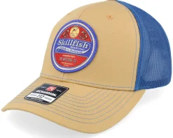 Retro Fishing Logo 112 Split Biscuit/True Blue Trucker - Skillfish