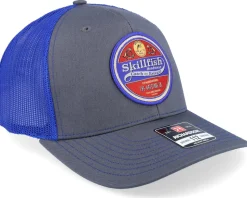 Retro Fishing Logo 112 Split Charcoal/Royal Trucker - Skillfish